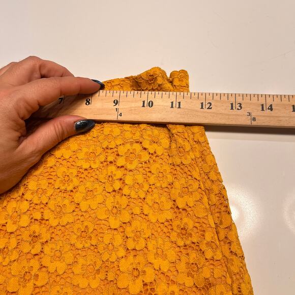& Other Stories Yellow Lace Flare Stretch Pull on Pants Sz 2 - Picture 10 of 12
